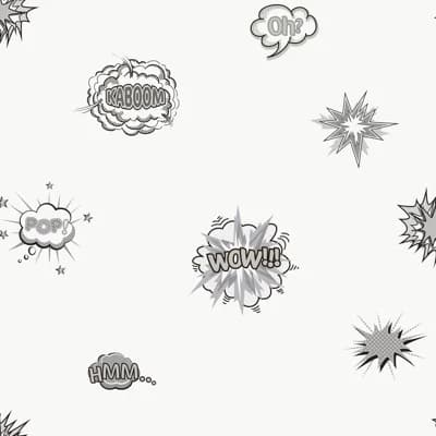 Kids and Teens Collection Pop Art Wallpaper Roll — Black