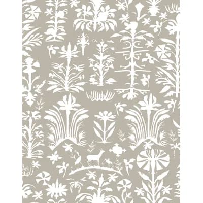 Lorenzo Castillo Volume V Floral Vinyl Wallpaper Roll by Gaston Y Daniela — Gris