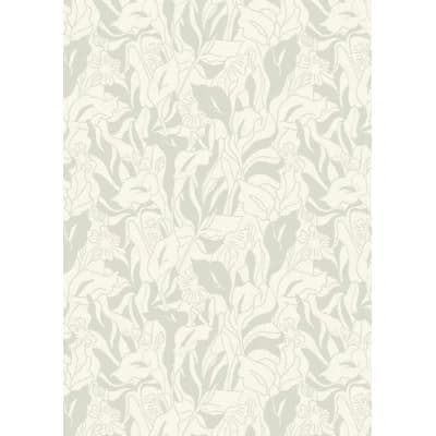 Floral Matte Wallpaper by Kasey Free — Green;Beige