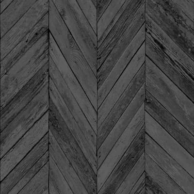 Dalessio Shiplap Vinyl Peel & Stick Matte Wallpaper Roll — Dark Gray