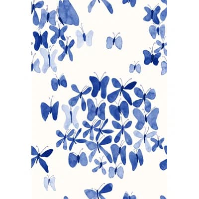 Susan Hable Geometric Non-Pasted Satin Wallpaper Double Roll by Susan Hable — Blue