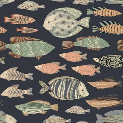Beardsley 16.5' L x 20.5" W Peel and Stick Wallpaper Roll — Nightfall