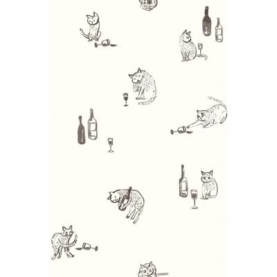 Yuki Osada Non-Pasted Satin Wallpaper Double Roll — Cream,Gray