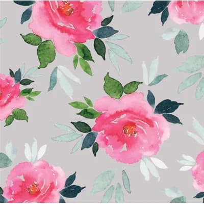 Simoney Peonies Floral Vinyl Non-Pasted Matte Wallpaper Roll by Jamie Graney — Fawn,Pink