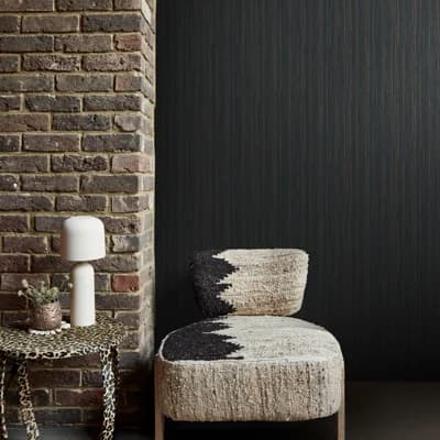 Fibre Stripe Forest Wallpaper — Black