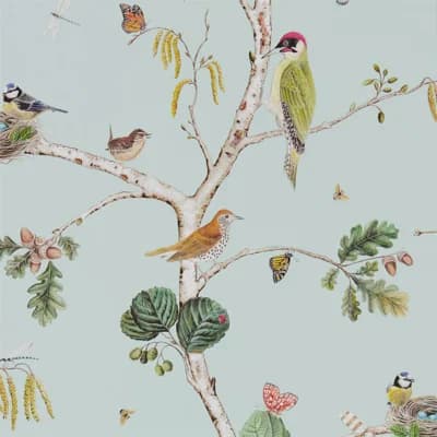 Woodland Chorus Wallpaper — Sky Blue,Multi