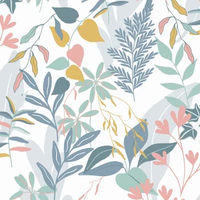Natha Floral Vinyl Peel & Stick Matte Wallpaper Double Roll — Indigo