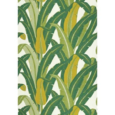 Tropical Isle Wallpaper — Green On White
