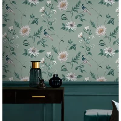 Nuit Lush Wallpaper — White