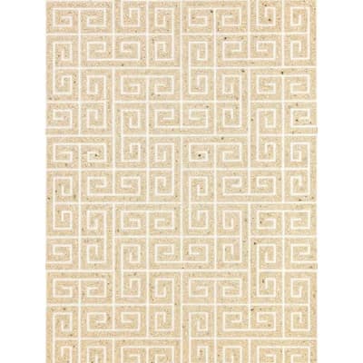 The MET x The House of Scalamandre Fret Mosaic Grasscloth — Sand