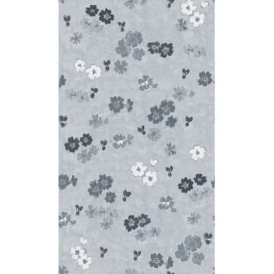 Paule Marrot Floral Non-Pasted Satin Wallpaper Double Roll — Gray