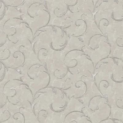 Palazzo 2 Collection Scroll Damask Wallpaper Roll — Gray