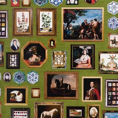 Schumacher x Johnson Hartig Le Grand Tour Wallpaper — Brown;Green
