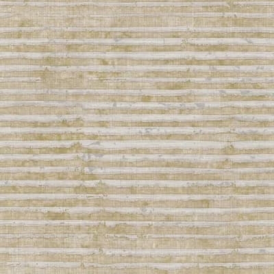 Italian Vertical Stripe Design 33' L x 21" W Textured Wallpaper Roll — Dark,Light Beige