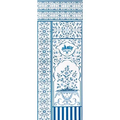Schumacher x Marie-Anne Oudejans Mughal Garden Panel A — Blue