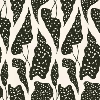 Susan Hable Floral Non-Pasted Satin Wallpaper by Susan Hable — Cream,Black