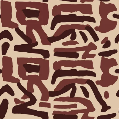 Tribal Traditions Wallpaper — Merlot Taupe