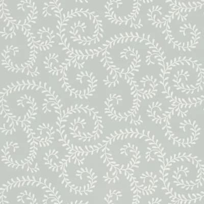 Leafy Scroll Wallpaper — Dove