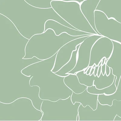 Flower Sketch Floral Fabric Peel & Stick Matte Wall Mural by Jamie Graney — Smoke,White