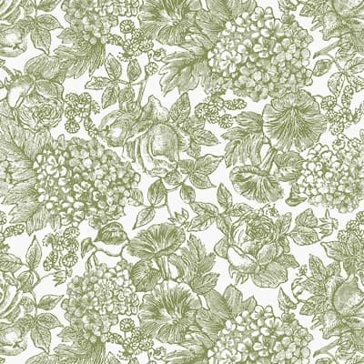 Laura Ashley Louise Moss Green Removable Wallpaper — Moss Green