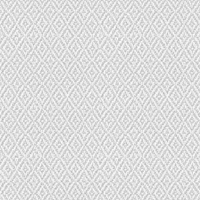 Flora Collection Diamond Weave Wallpaper Roll — White