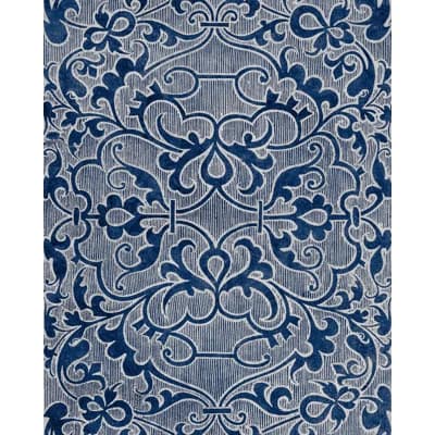 Indigo Addiction Floral Non-Pasted Matte Wallpaper Roll — Indigo