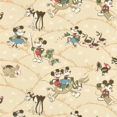 Mickey At the Farm Wallpaper — Butterscotch