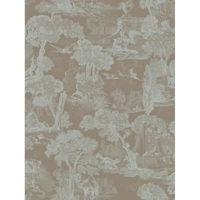 Versailles Toile Non-Pasted Wallpaper Roll — Teal