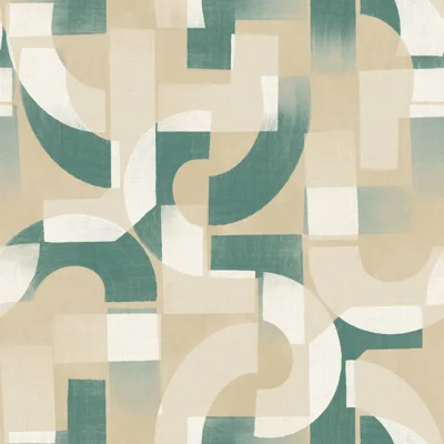 Karuna Collection Geometric Swirl Wallpaper Roll — Green