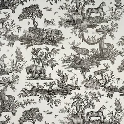 Western Toile Paper Wallpaper Roll — Olive