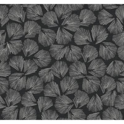Elora Non-Pasted Metallic Wallpaper Roll — Black