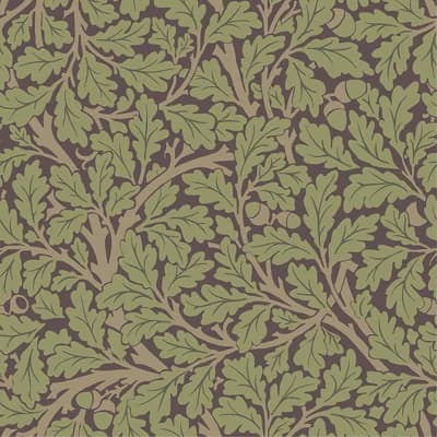 Oak Tree Floral Non-Pasted Matte Wallpaper Roll — Plum