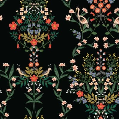 Luxembourg 20' L x 27" W Peel and Stick Wallpaper Roll — Black