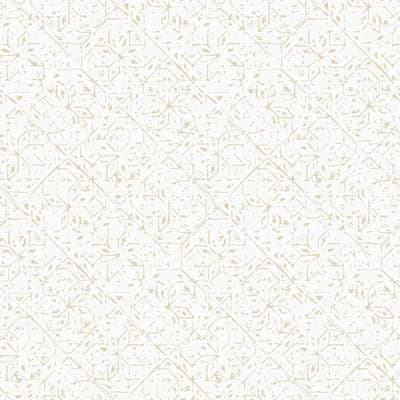 Bazaar Glitter/Shimmer Floral Tangier Tile 33' L x 21" W Wallpaper Roll — Neutral Taupe