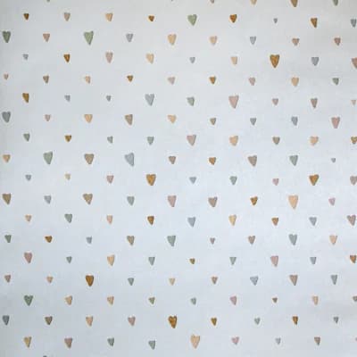 Great Kids Collection Smooth Glitter Colored Hearts Wallpaper Roll — Light Blue