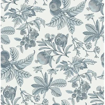 Lucier Floral Non-Pasted Wallpaper Roll — Light Blue