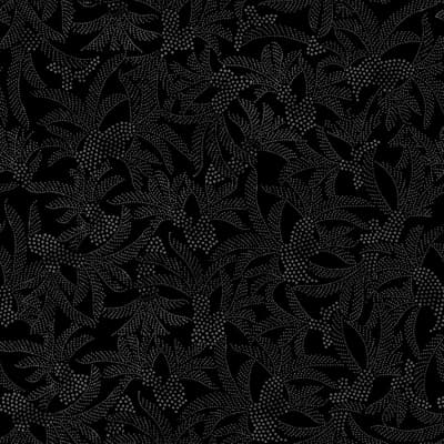 Yuki Osada Floral Non-Pasted Satin Wallpaper Double Roll — Black