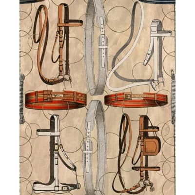 The Derby Non-Pasted Satin and Matte Wallpaper Roll — Brown,Red,Taupe