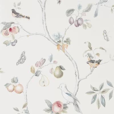 Fruit Aviary Wallpaper — Cream,Multi