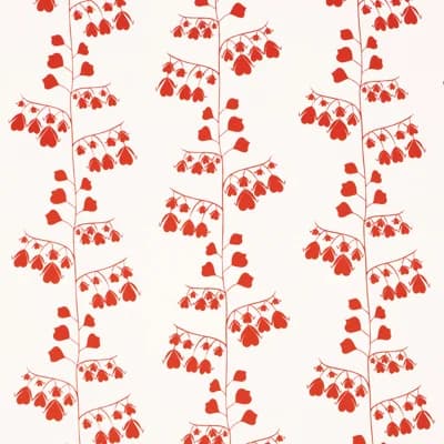 Schumacher x Peg Norriss Bleeding Hearts Wallpaper — Red