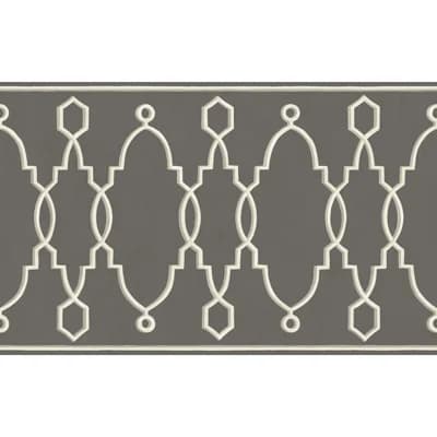 Parterre Geometric Non-Pasted Wallpaper Border — Charcoal