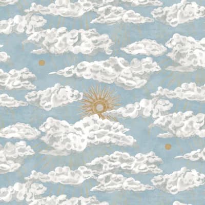 Josephine Munsey Juniper Matte Wallpaper Roll by Josephine Munsey — Gold;Ivory;Light Blue