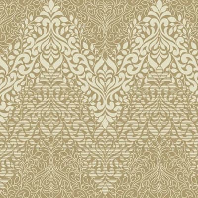 Candice Olson Decadence Damask Non-Pasted Metallic Wallpaper Double Roll — Gold