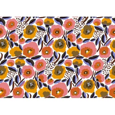 Rosarium Floral Paper/Non-Woven Wallpaper Roll by Aino-Maija Metsola — Apricot Multi