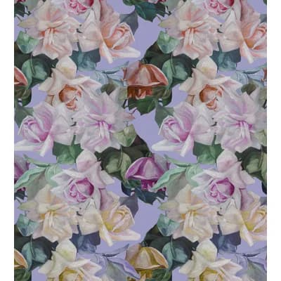 Palace Floral Metallic Wallpaper Roll — Lilac