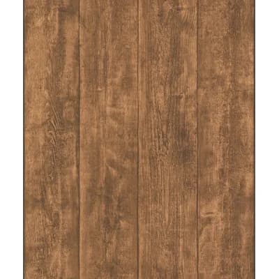 Woods and Wicker Collection Brown Vintage Wood Effect Wallpaper Roll — Brown