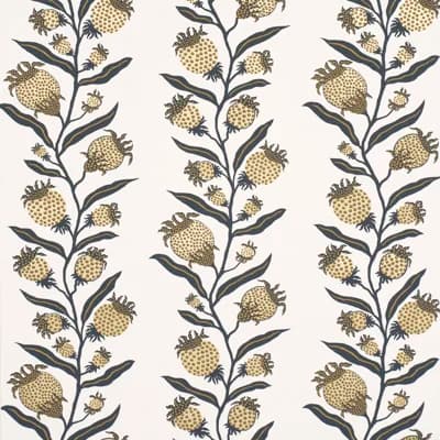 Schumacher x Marian Mcevoy Thistle Vine Wallpaper — Black,Gold
