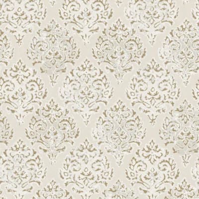 Lustre Metallic 3D Embossed Modern Damask Wallpaper Roll — Gold