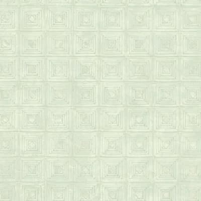Kierulf Geometric Pre-Pasted Wallpaper Roll — Aqua,Cream,Beige