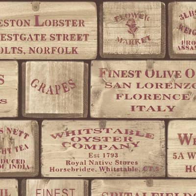 Kitchen Recipes Old Boxes 32.8' L x 21" W Wallpaper Roll — Red